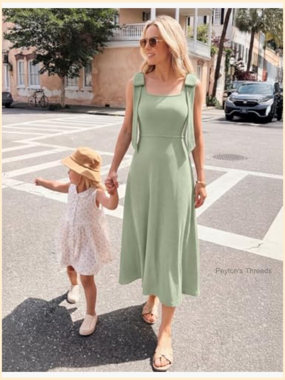 Sleeveless Square Neck Bow Straps Midi Sweater Dress for Wedding Guest Vacation - Picture 6 of 7